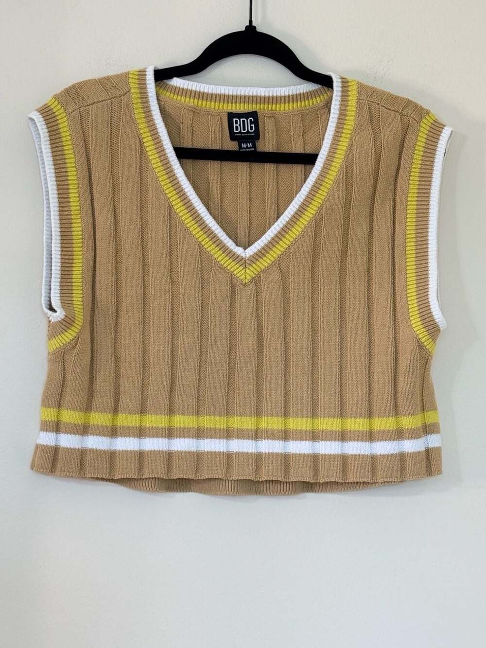 BDG Urban Outfitters Striped V-Neck Cropped Sweater Vest